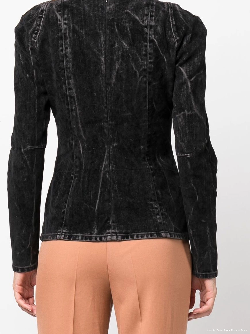 Affordable denim flocked Stella velvet McCartney blouse Women 0324
